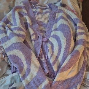 Urban Planet Purple and Cream Kids Sweater